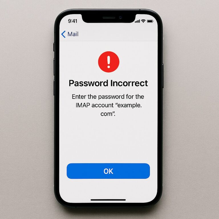 iOS Password Incorrect on IMAP